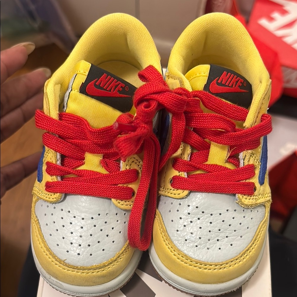 Travis Scott Kids Sneakers in Yellow, Red, and Blue